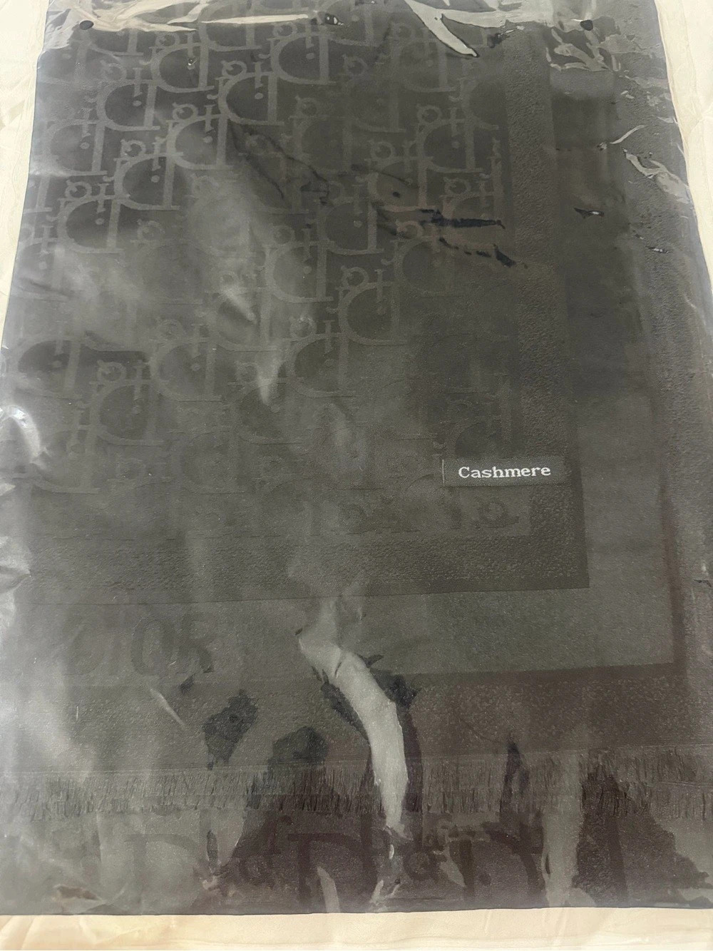 Dior Oblique Cashmere Scarf Gray